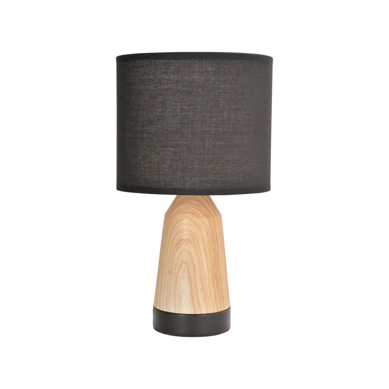 Lampada da tavolo Baltik nera/legno chiaro, altezza 33 cm - COREP SAS
