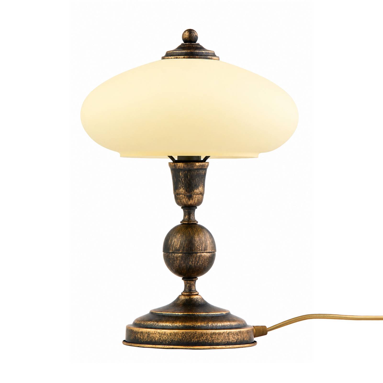 Lampa stołowa Bolero, czarno-złota, kremowa, stal, szkło, E14