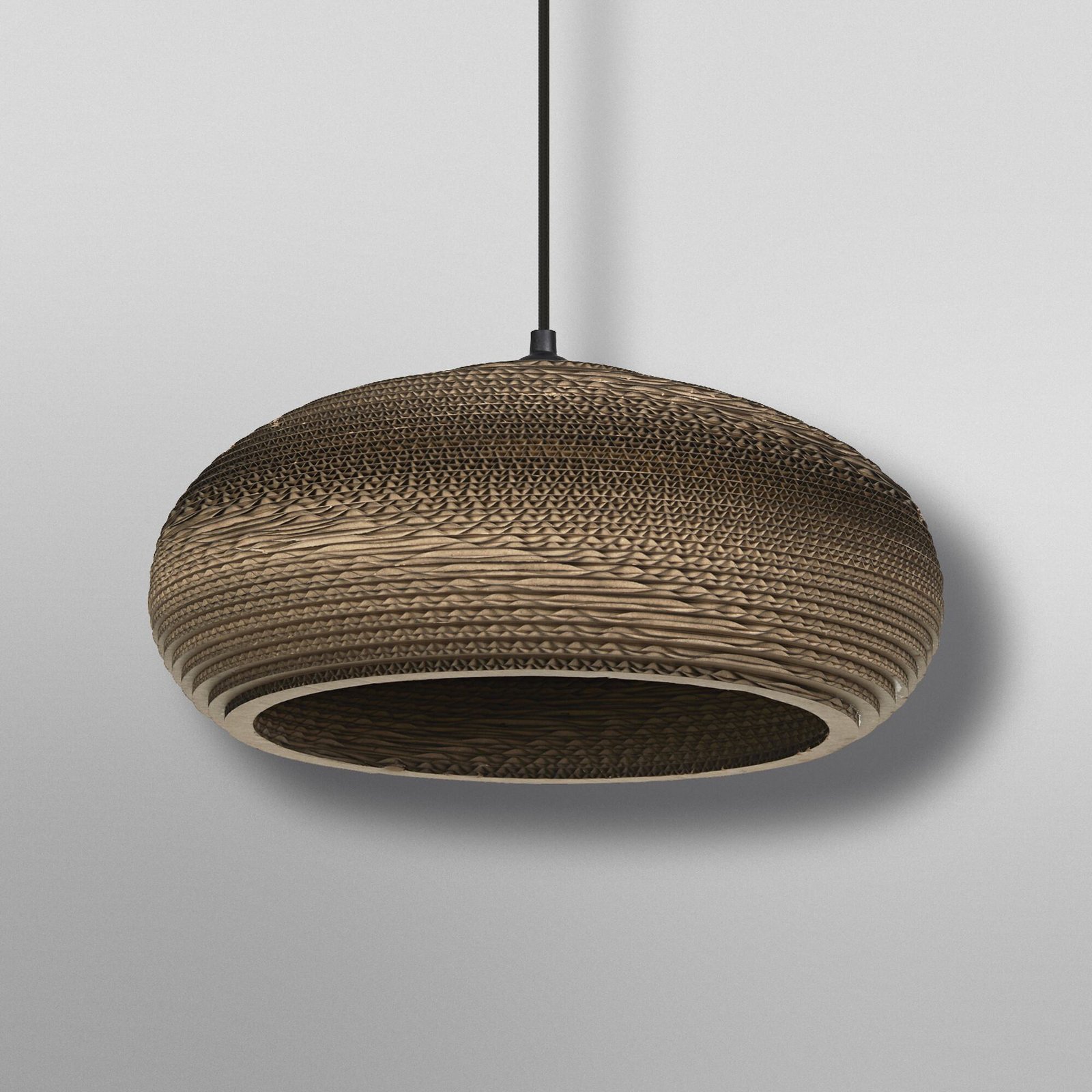 OSRAM Hängeleuchte DROP, braun, Ø 40 cm, Wellpappe, E27