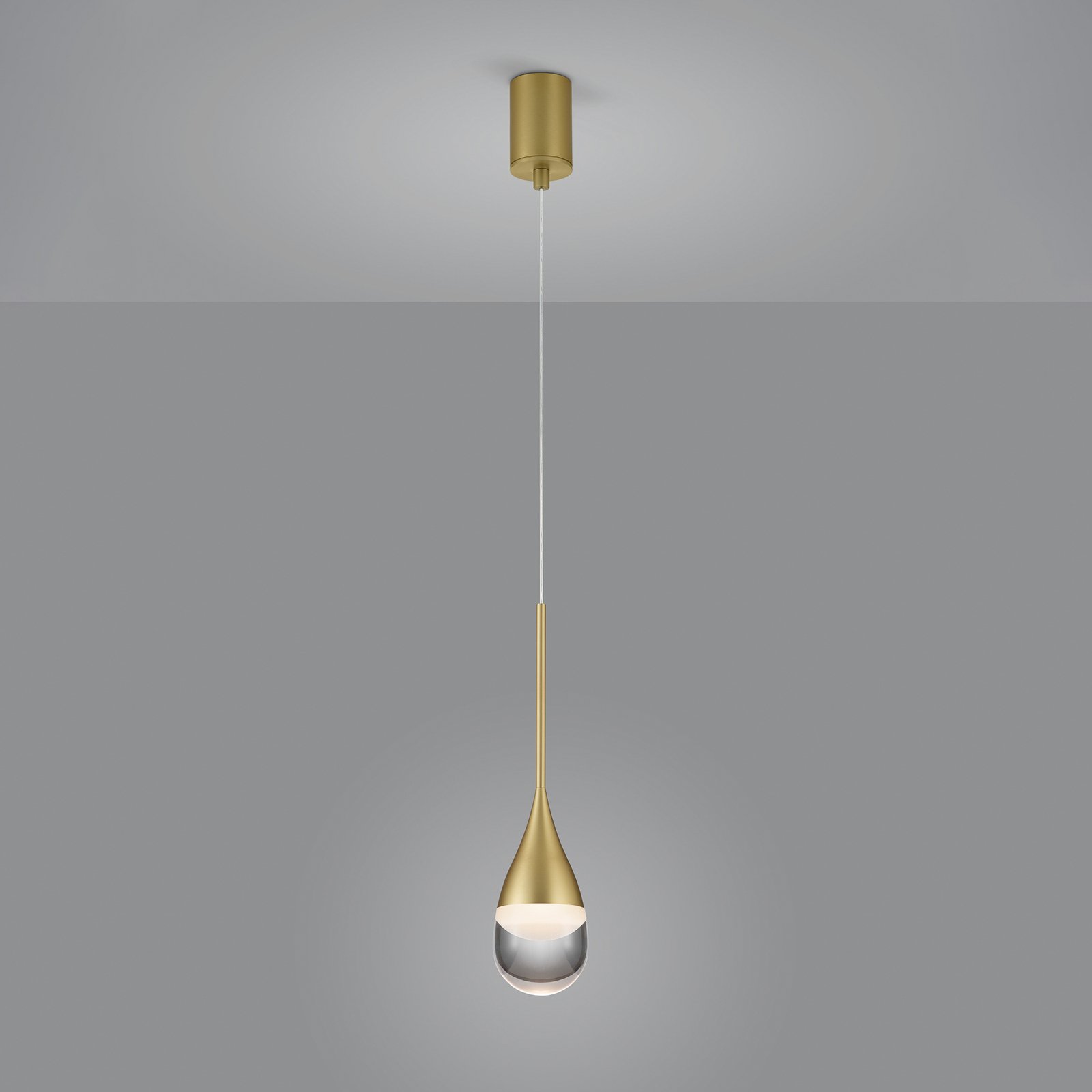 Helestra Deep LED hanging light, matt gold