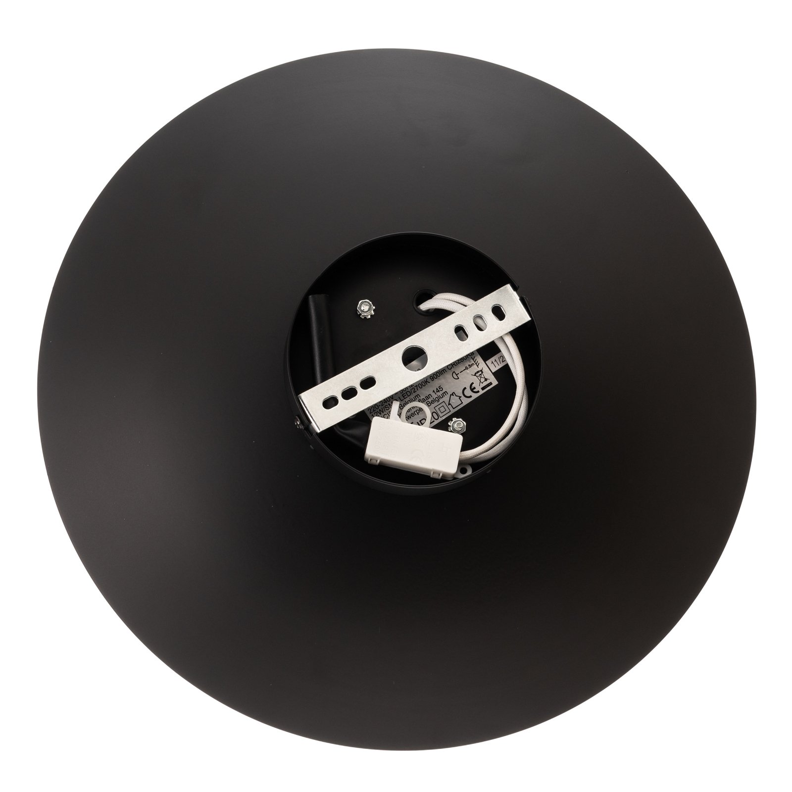 Plafonnier LED Foskal en noir, Ø 34,5 cm
