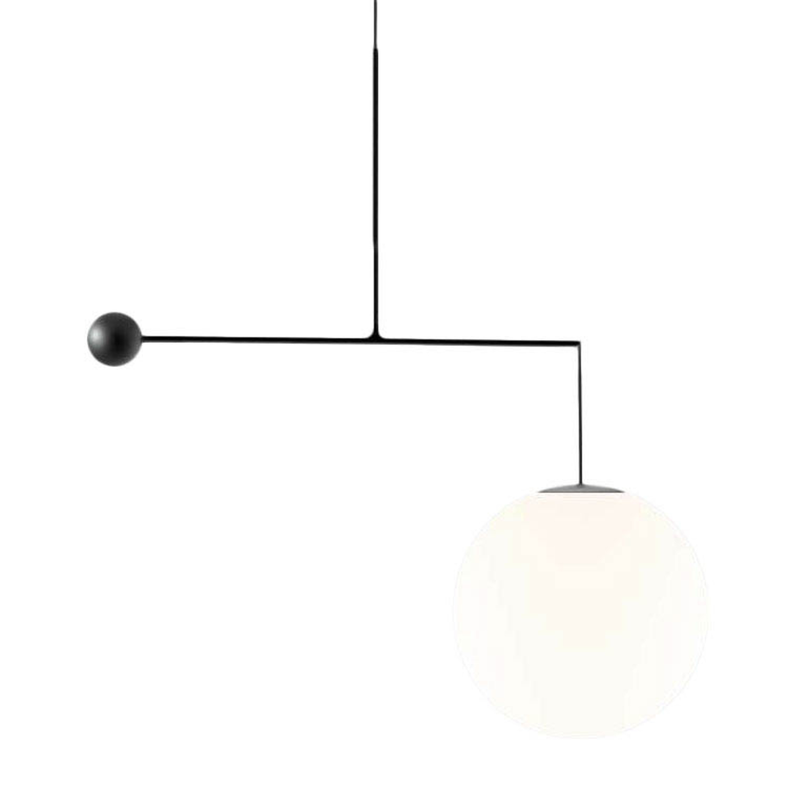 Závesná lampa Luceplan Malamata čierna matná, 119 cm