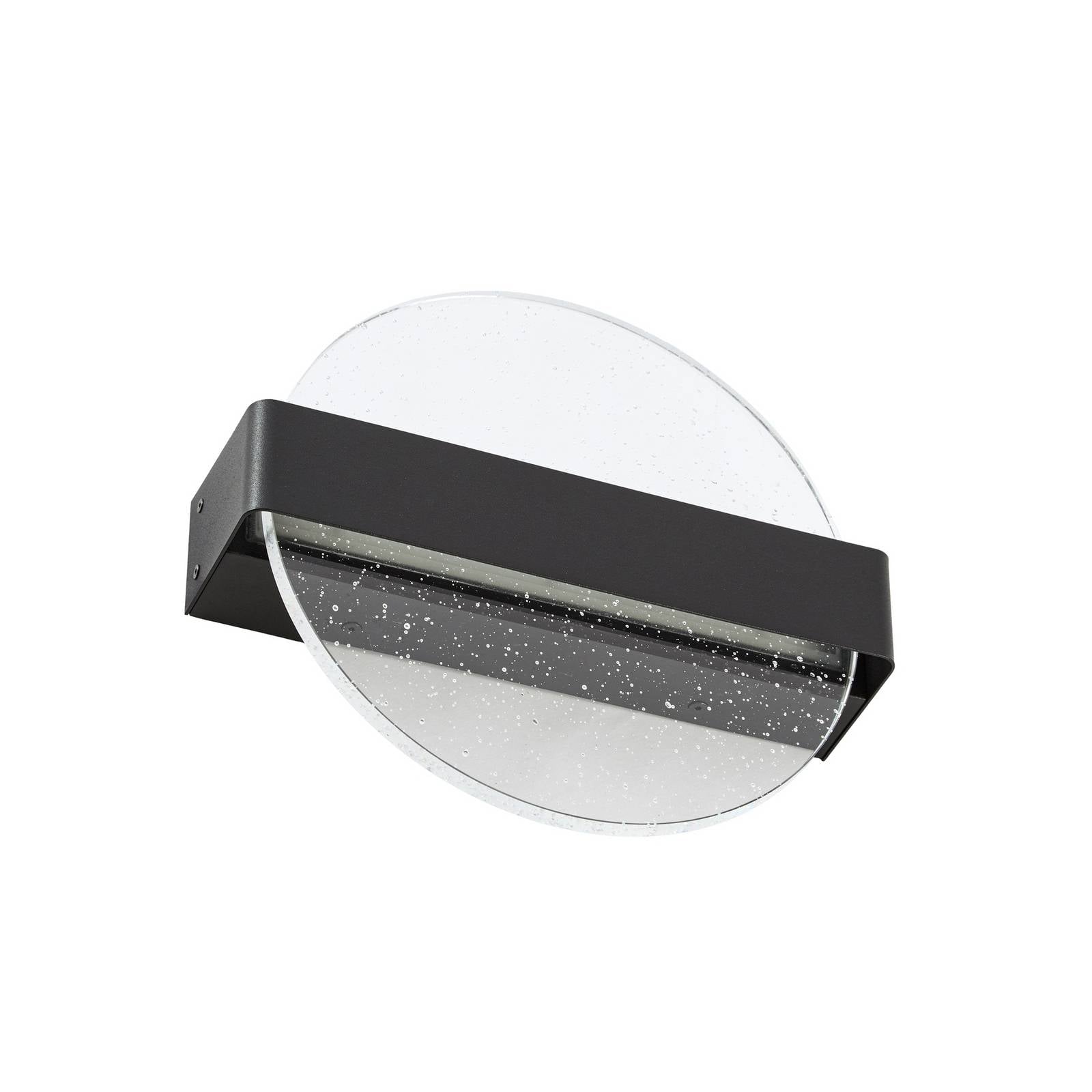 Lucande LED-Wandlampe Narkelo, schwarz/klar, CCT, IP44
