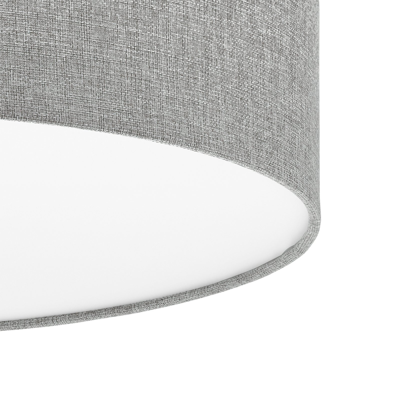 Plafonnier gris Pasteri avec abat-jour en lin 57 cm