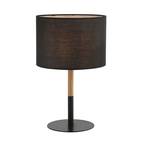 Textile table lamp 20214, metal/light black wood