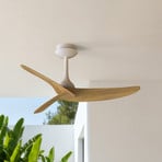 Deckenventilator Ipanema, weiß/holz, DC, leise, Remote, IP44