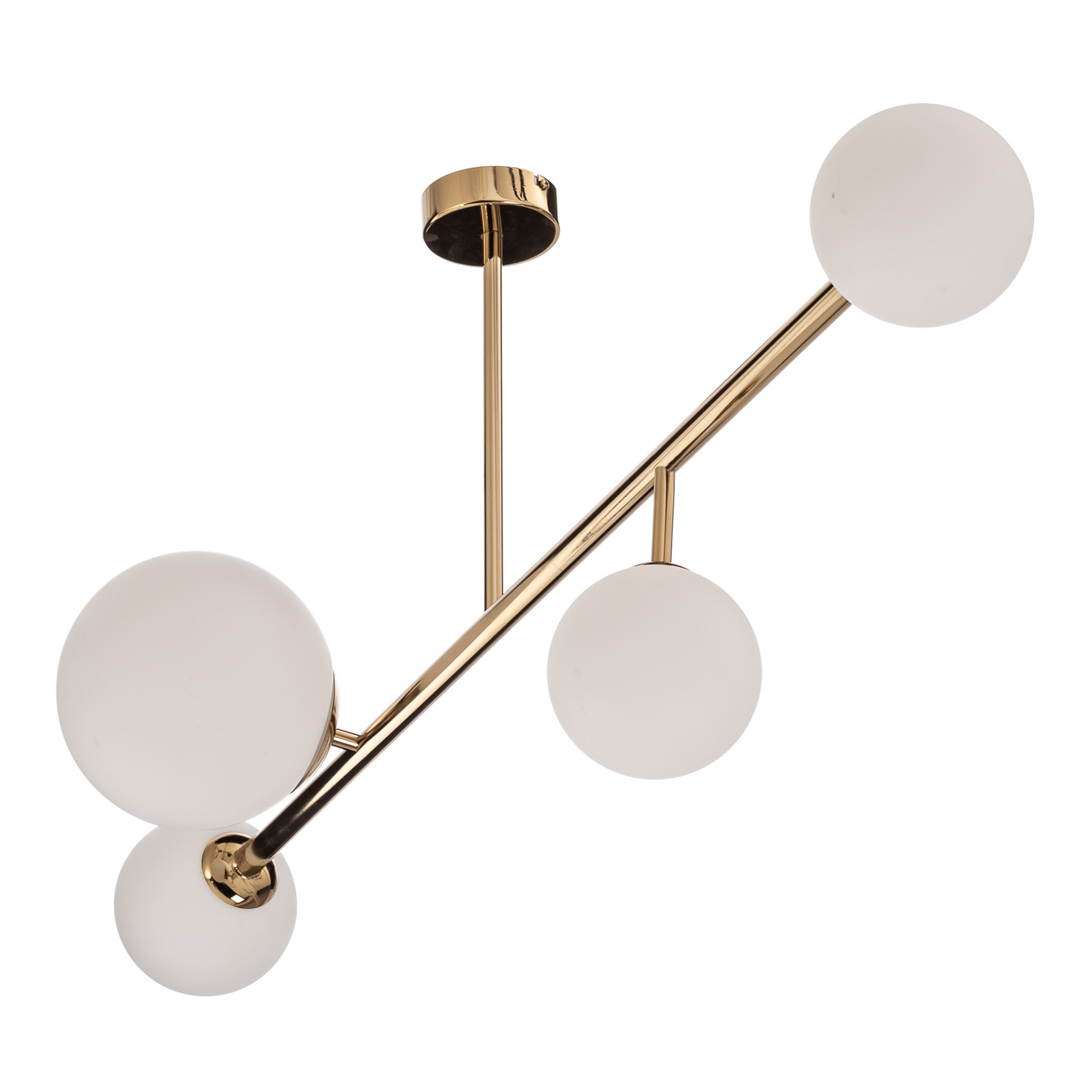 Candeeiro de teto Dione, cor dourada, com 4 lâmpadas - ALDEX