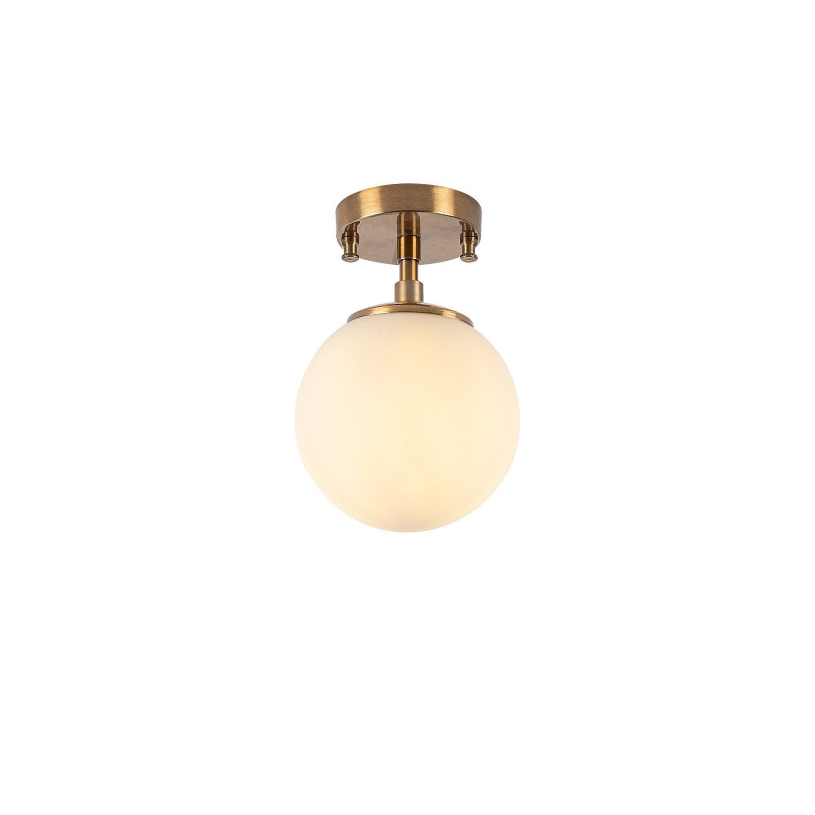 Deckenlampe Atmaca 10220, goldfarben antik, Opalglas Ø 15 cm