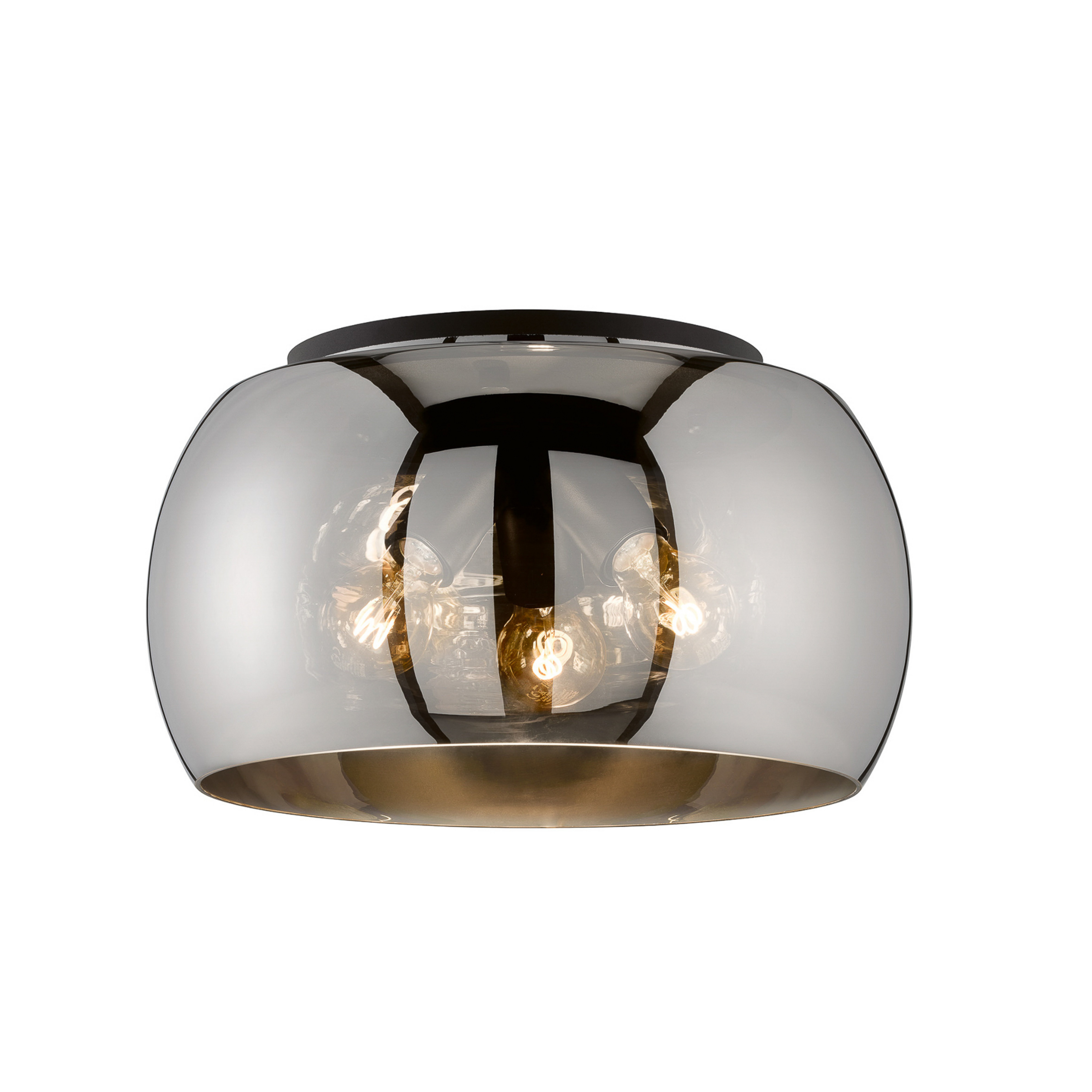 Plafonnier Dima, verre fumé, Ø 40 cm