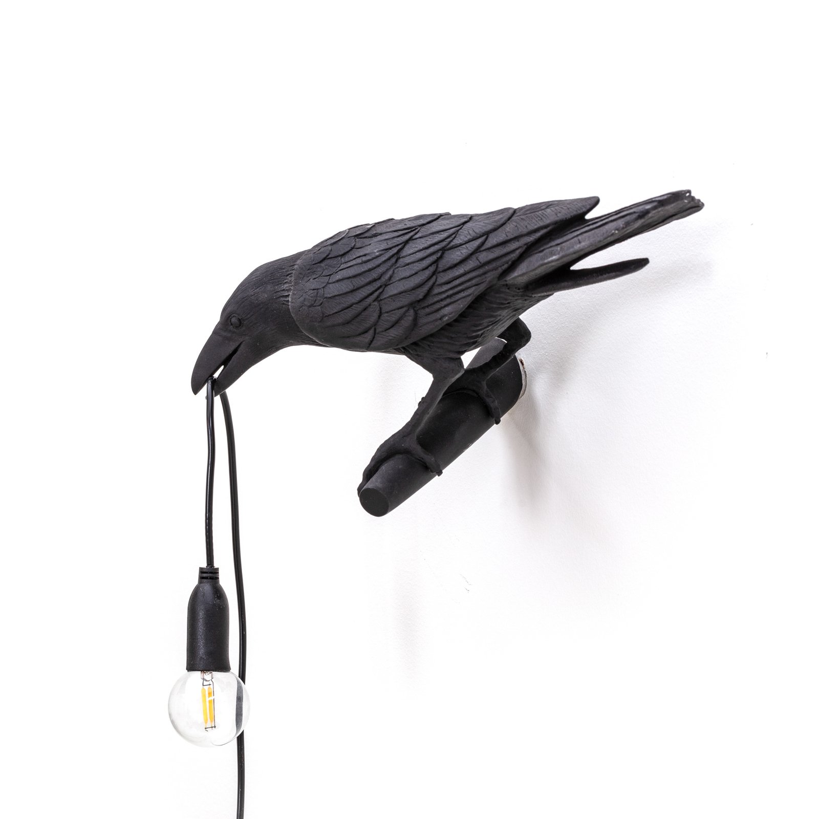 Bird Lamp Looking Left Wall Lamp Black - Seletti