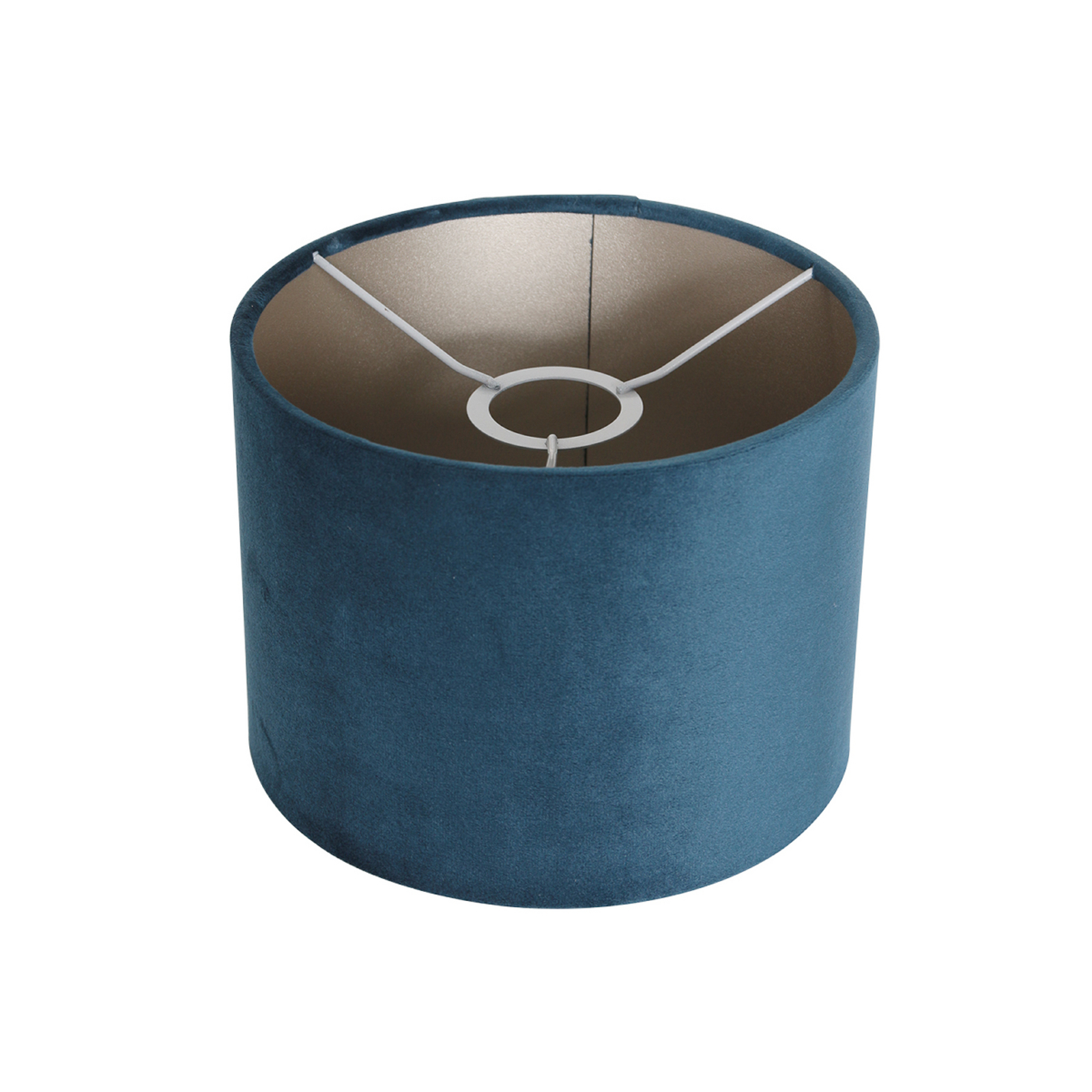 Tafellamp Noor, staal/blauw velours, hoogte 50 cm, E27