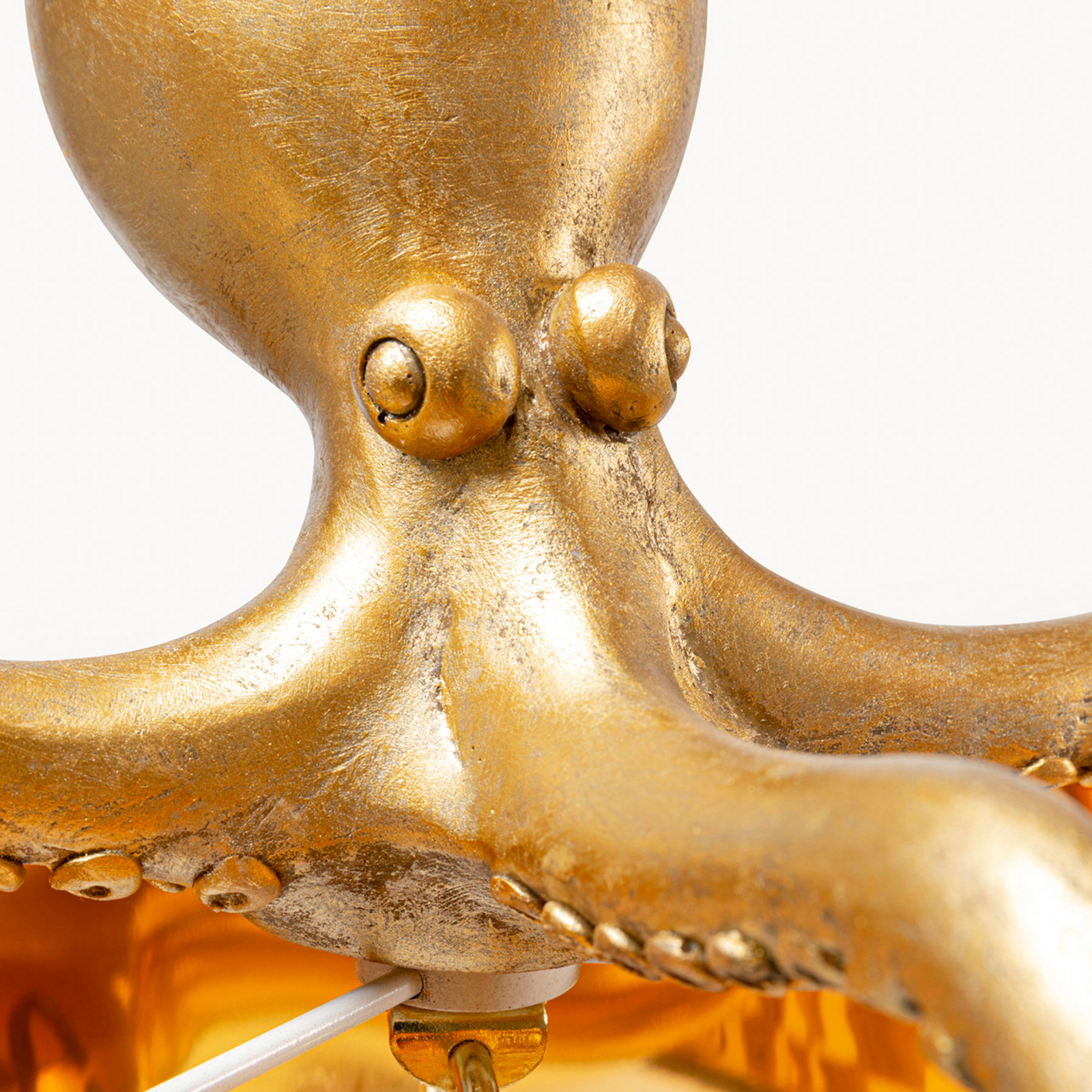 Candeeiro de mesa KARE Octopus, dourado, tecido, altura 47 cm Candeeiro de mesa KARE Octopus, dourado, tecido, altura 47 cm