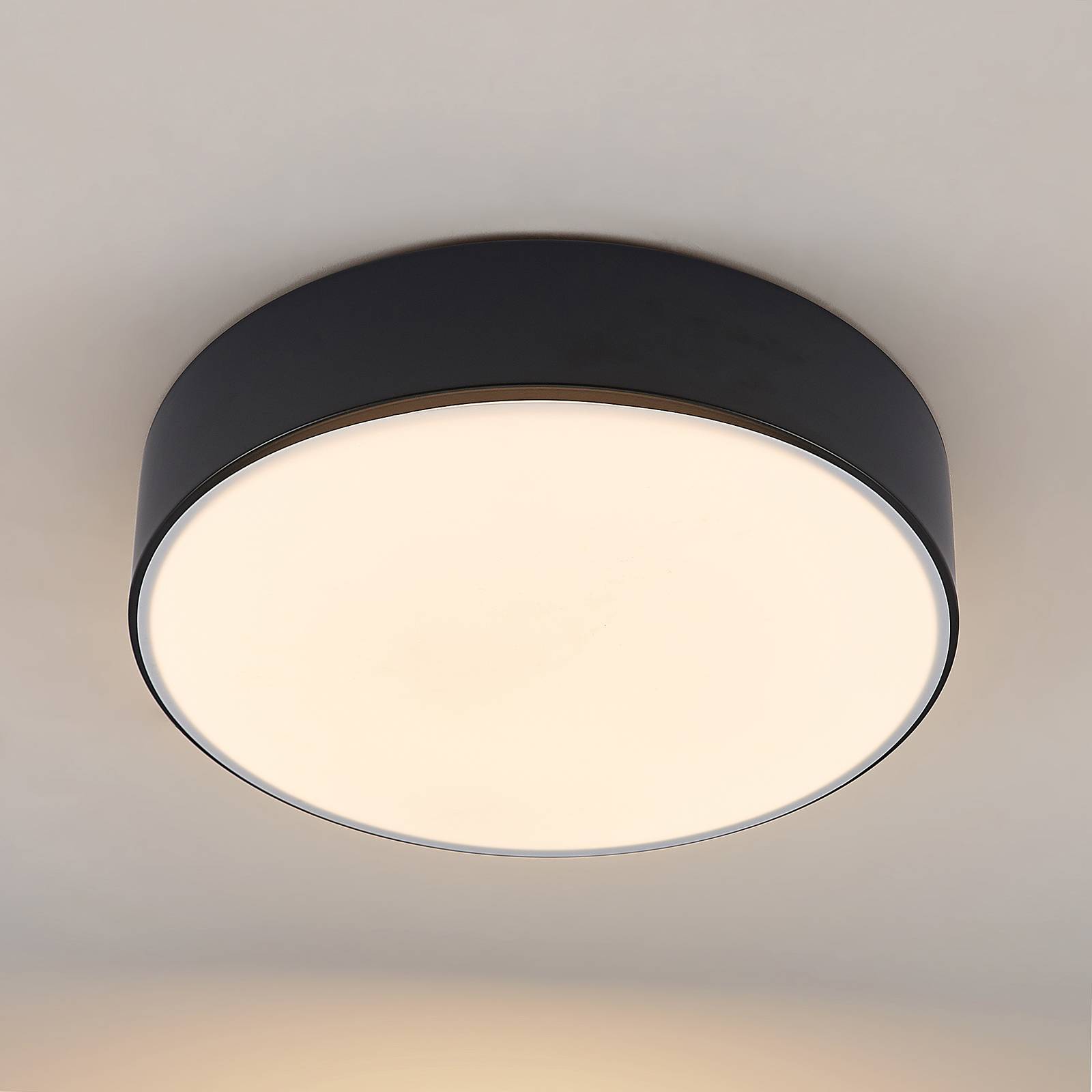 Lindby Simera lampa sufitowa LED 30cm, czarna