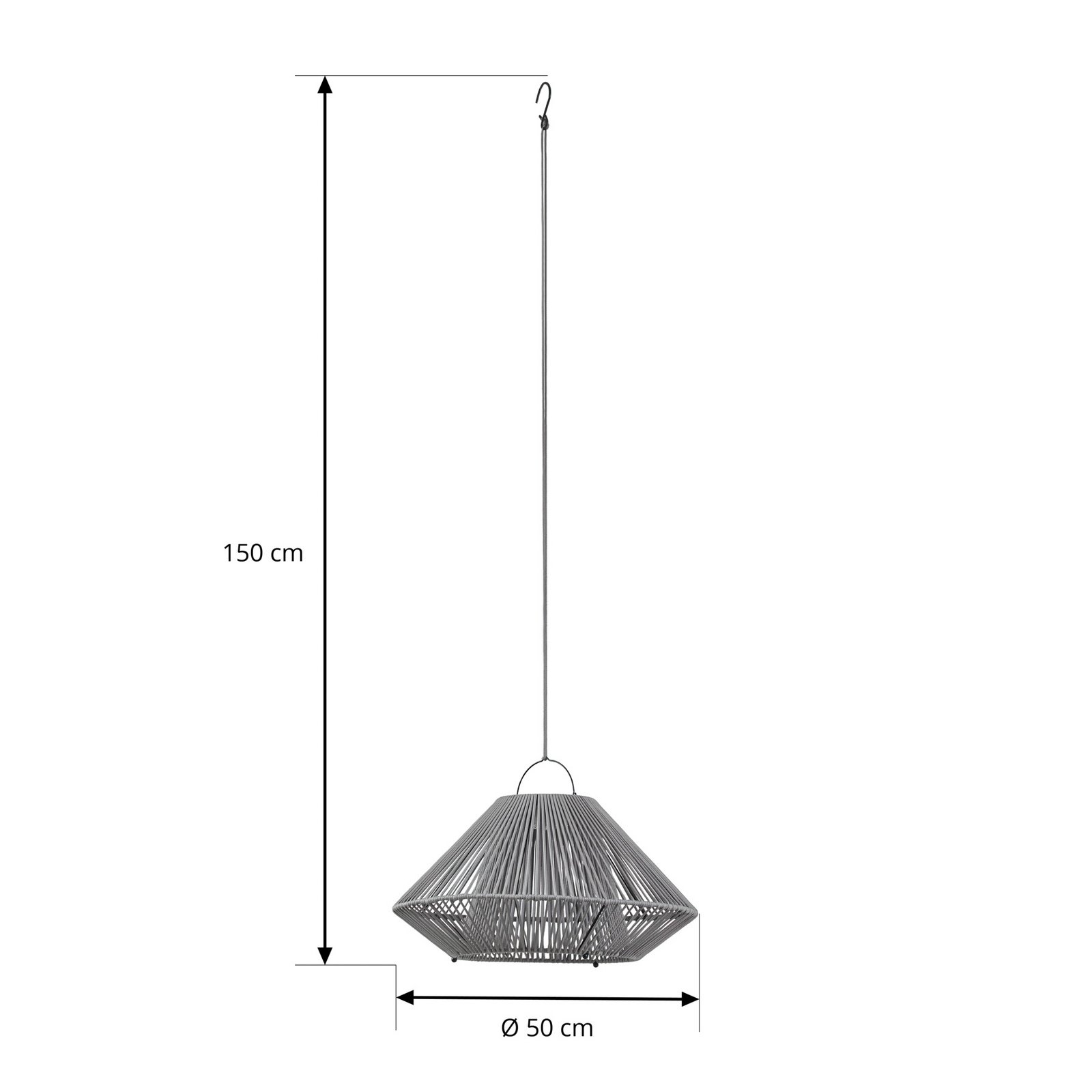 Austas LED-solcellelampe, Ø 50 cm, grå, USB, IP54 - Lindby