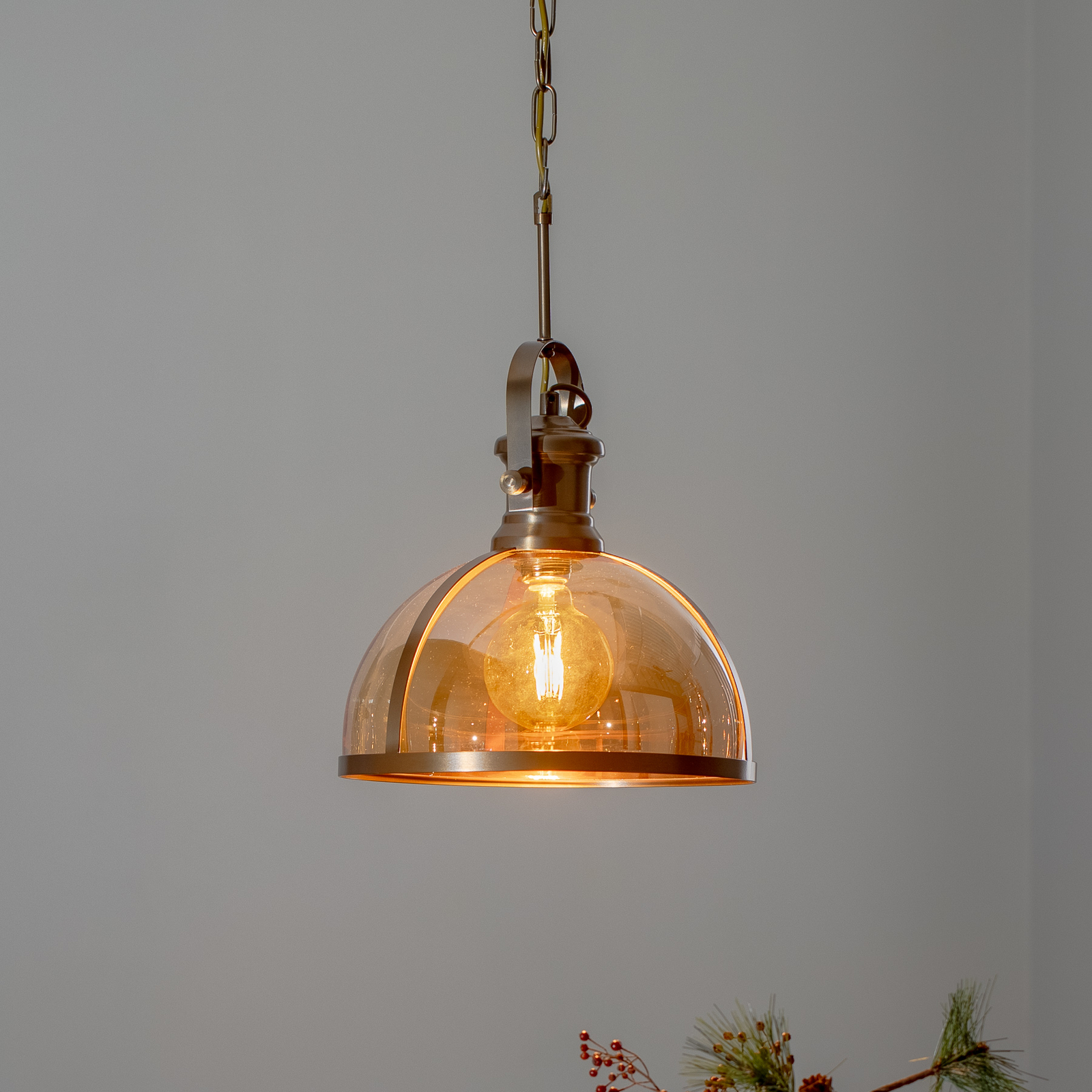 AV-5063-1E pendant light, glass, antique gold