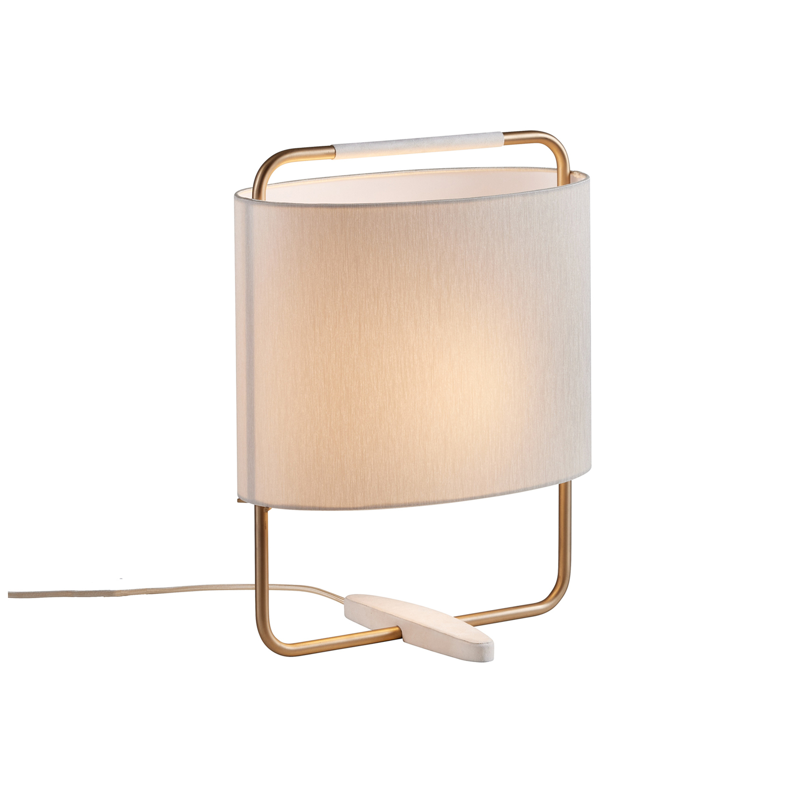 Lámpara de mesa Margot, altura 44 cm, beige, dorado, blanco
