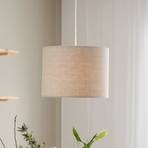 PR Home hanglamp Sara, natuurbeige, Ø 35 cm, linnen textiel