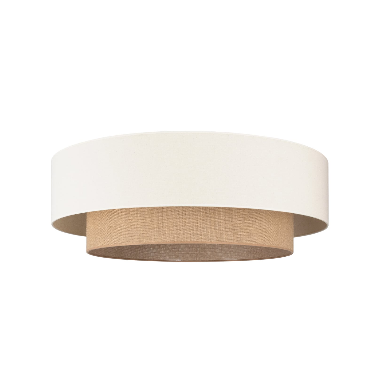 Plafoniera in stile boho, beige/iuta, Ø 80 cm, tessuto, E27 - Duolla