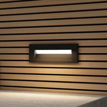 Arcchio Javis LED-inbyggnadslampa, räfflad, svart