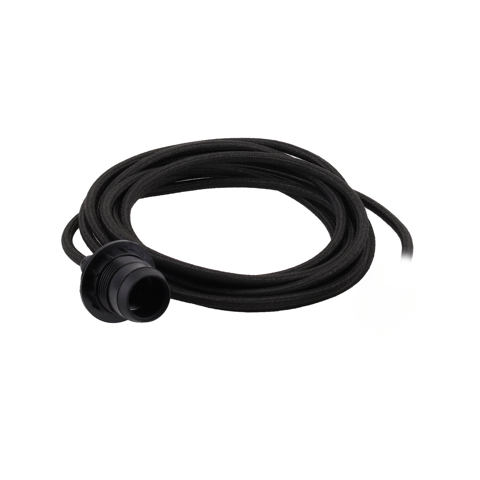 Portalámparas E27, negro, con enchufe, 5 m, IP44 - Watt & Veke