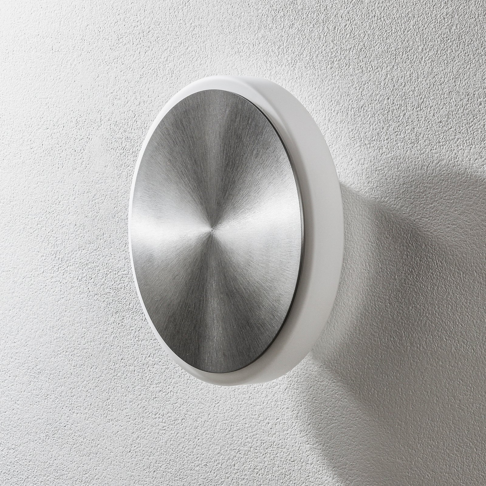 BANKAMP Button LED wall light 33 cm aluminium