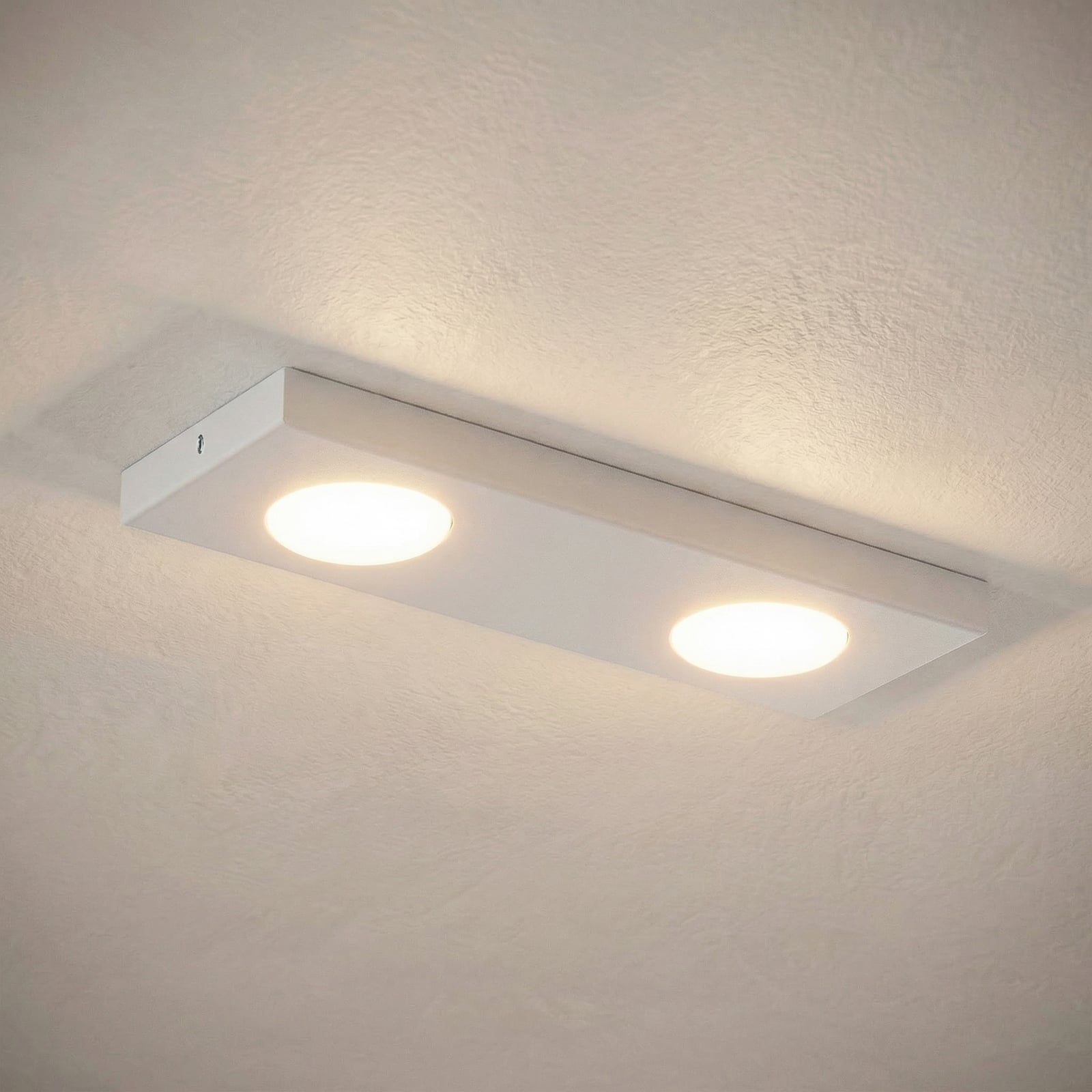 Plafonnier Hero, blanc, à 2 lampes, 35 x 12 cm, métal, GX53 Plafonnier Hero, blanc, à 2 lampes, 35 x 12 cm, métal, GX53
