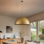 Fera pendant light, gold/black speckled, Ø70cm