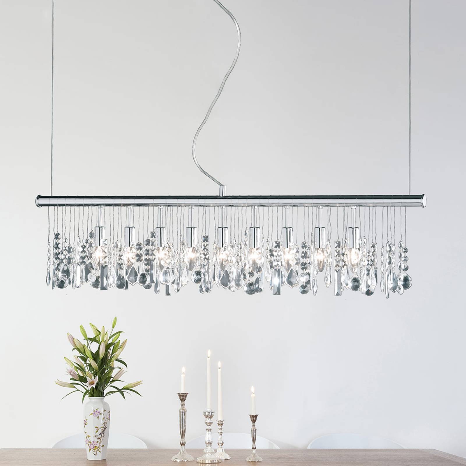 Sparkling Crystal hanging light with 9 bulbs