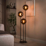 Stojací lampa Stellar, 3 žárovky, hnědá, sklo, kov, E27
