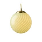 Candeeiro suspenso CANDY BALL, verde-oliva/latão envelhecido, Ø 20 cm - Halo