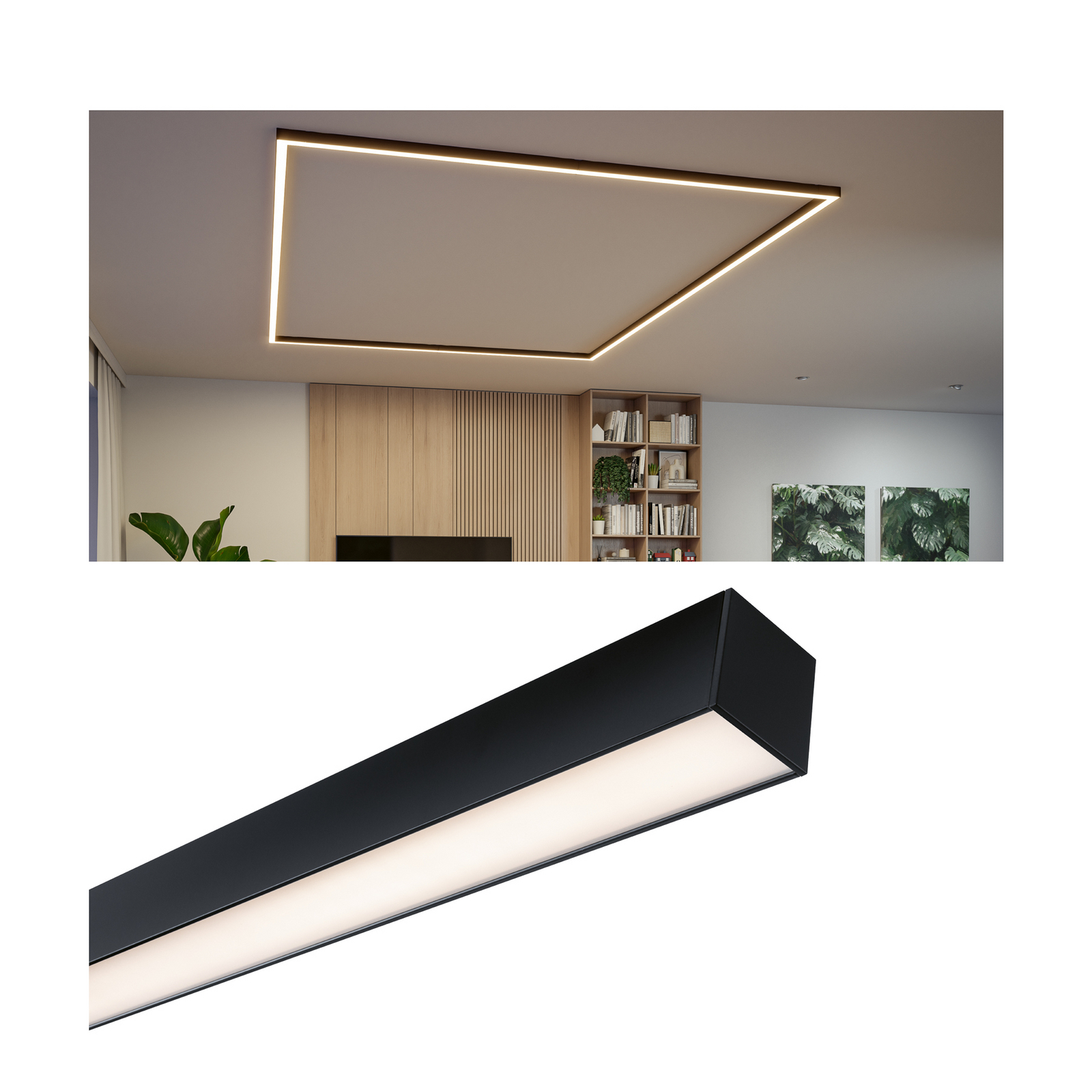 Paulmann LED batten light Linion, black, 100 cm, 3,000 K Paulmann LED batten light Linion, black, 100 cm, 3,000 K