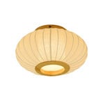 Plafonnier BALLON, crème, Ø 40 cm, lin/bois - Halo Design