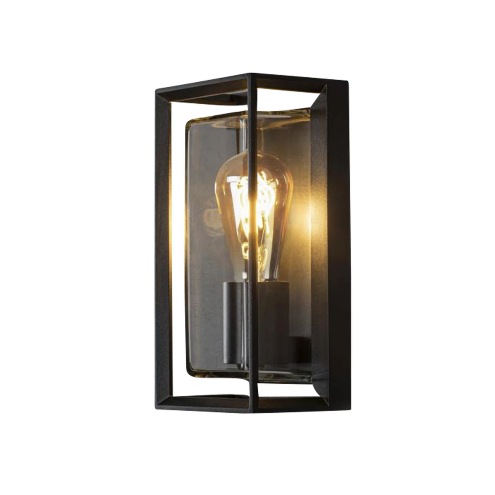 Utendørs vegglampe Brindisi, bevegelsessensor, svart, IP54