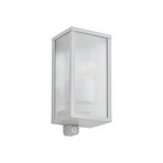 Vonkajšie nástenné svietidlo Peldar, 26 cm, sivá/vrúbkovaná, senzor, IP44 –