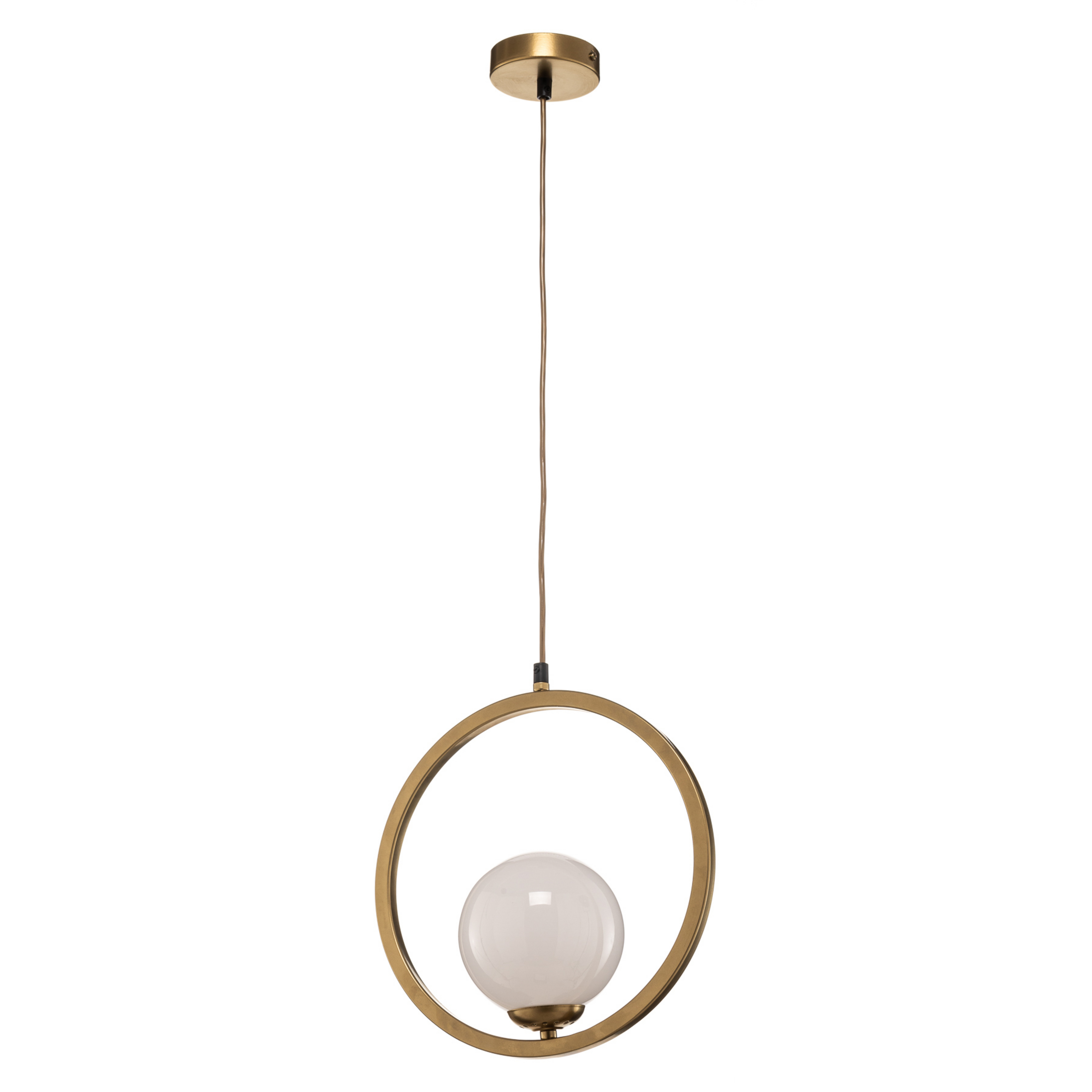 Vienna pendant light, opal glass, brass, 1-bulb