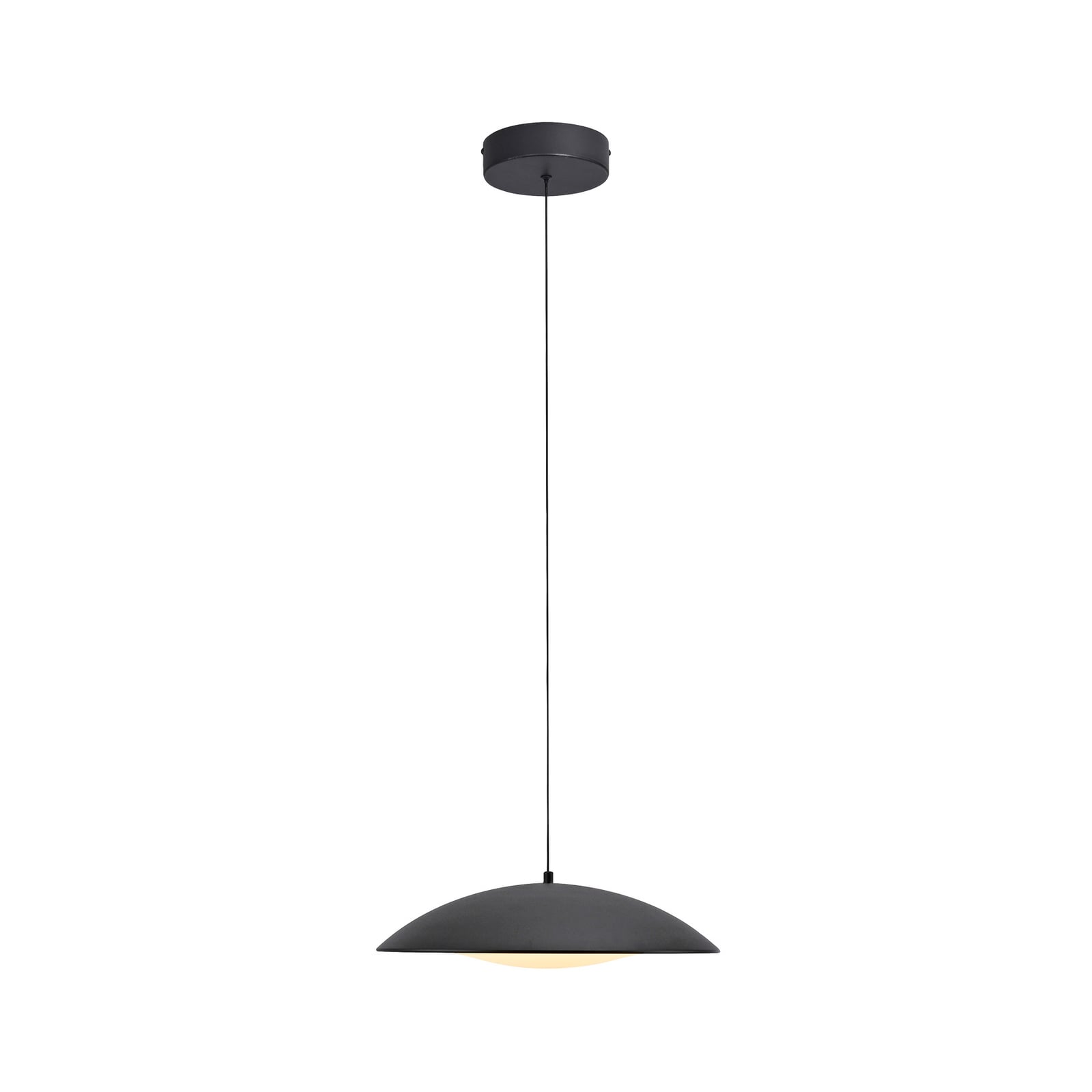 LED viseća svjetiljka LENTE, crna, Ø 40 cm, metal, s prigušivačem