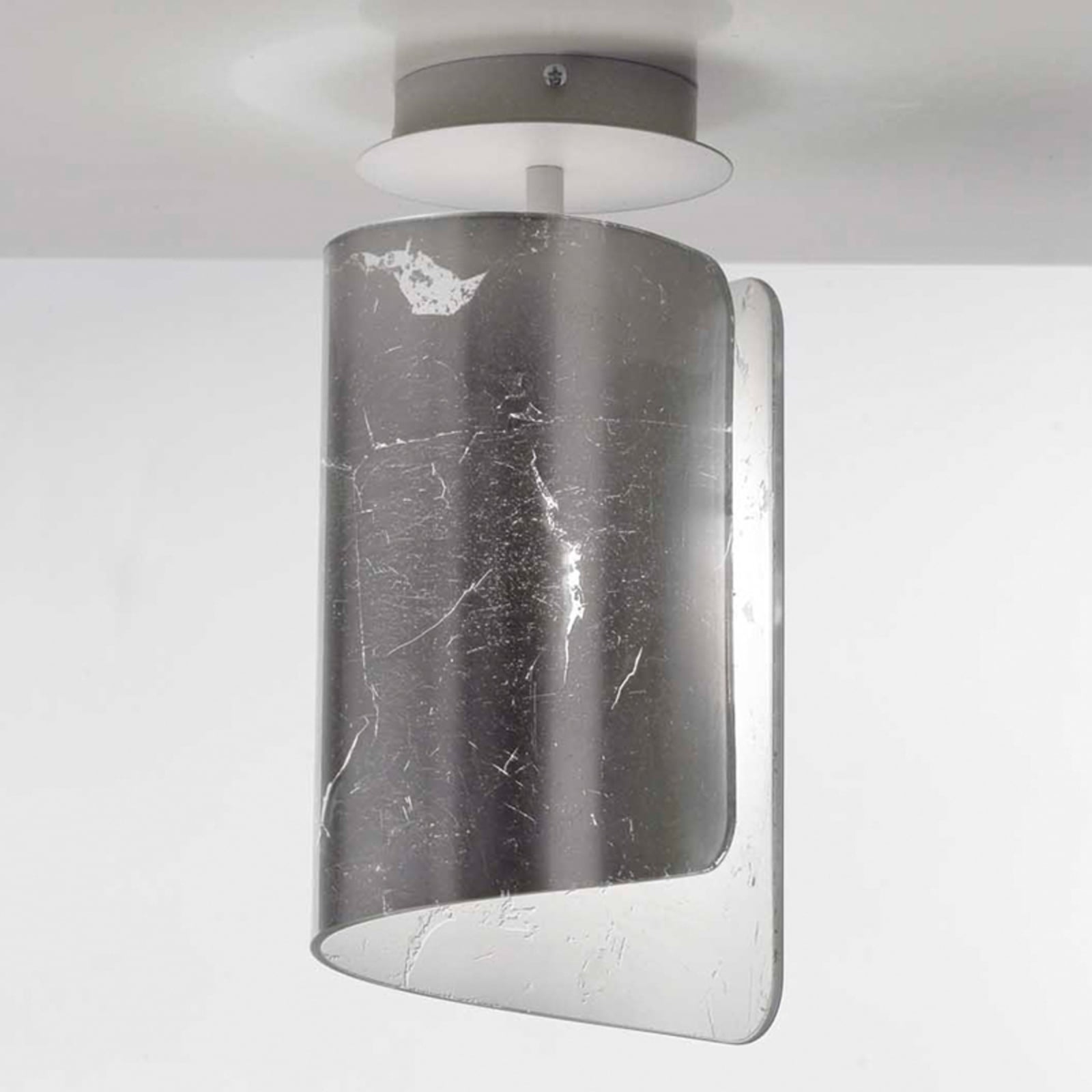 Selene Fantastic ceiling light Papiro silver, for Bedroom, metal, glass, E27, 100 W, energy efficiency: A++, H: 30 cm