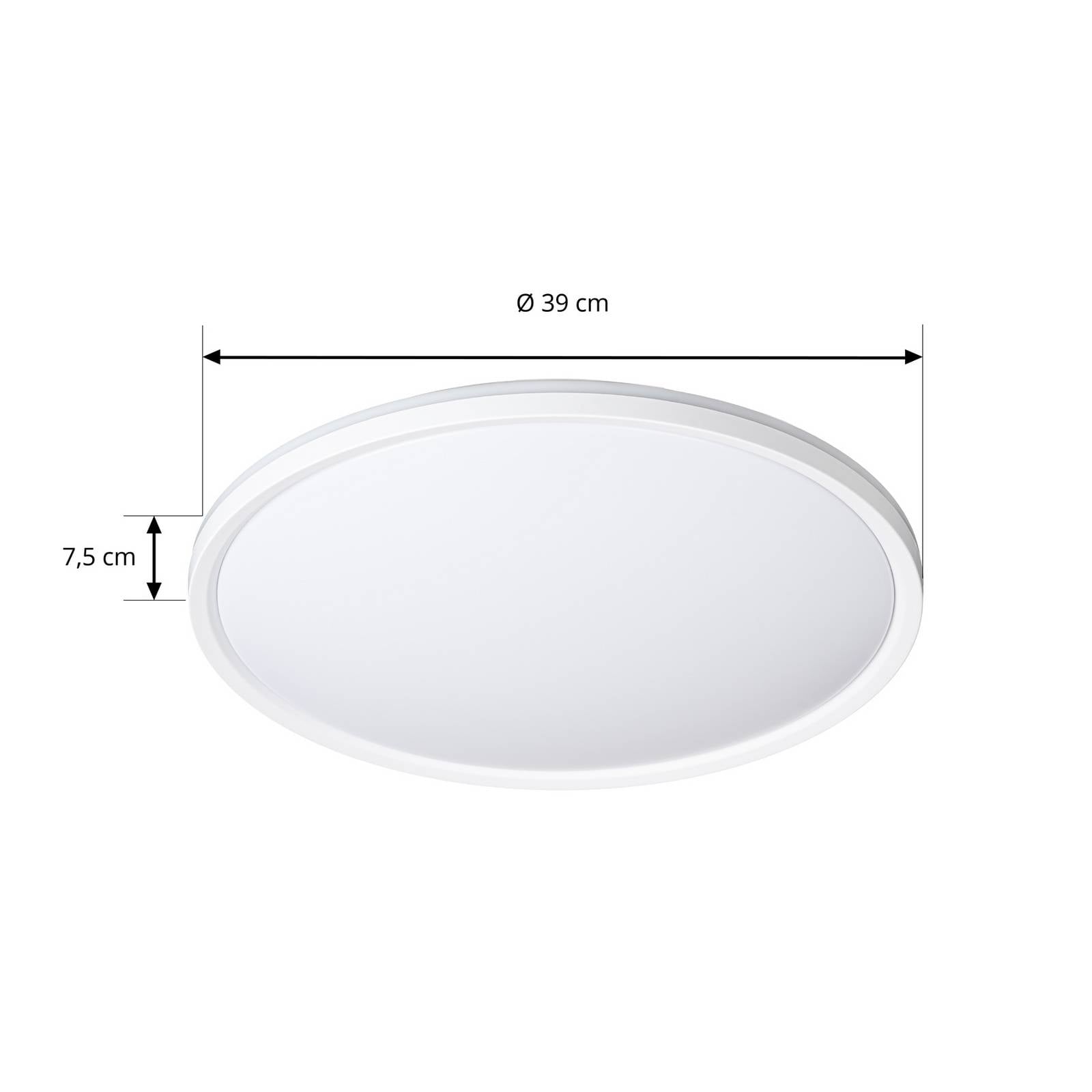 Lampa sufitowa LED Lindby Edmund, biała, Ø 39 cm, CCT, IP44
