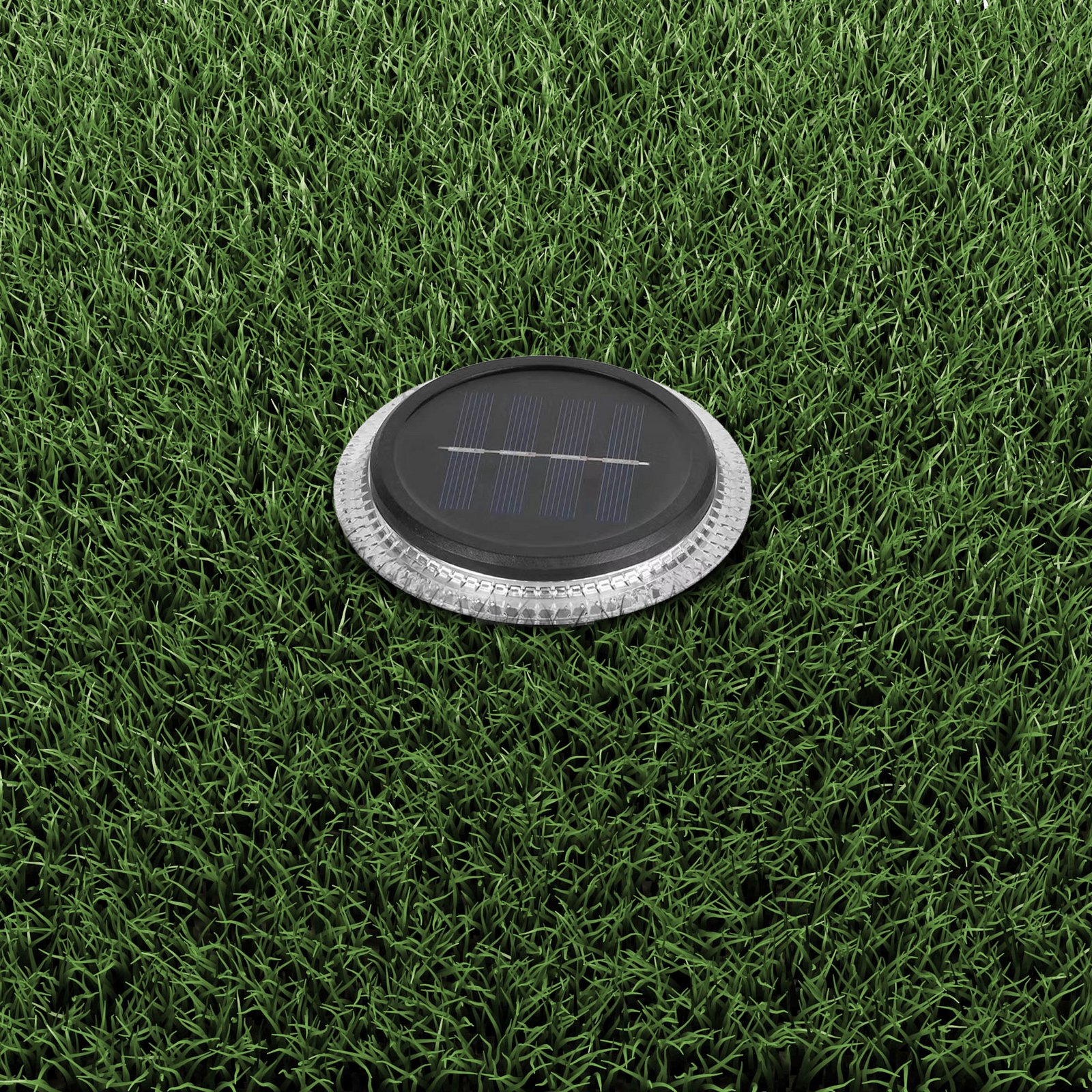 LED solar ground spike floor lamp KANE, black, set of 6, IP44