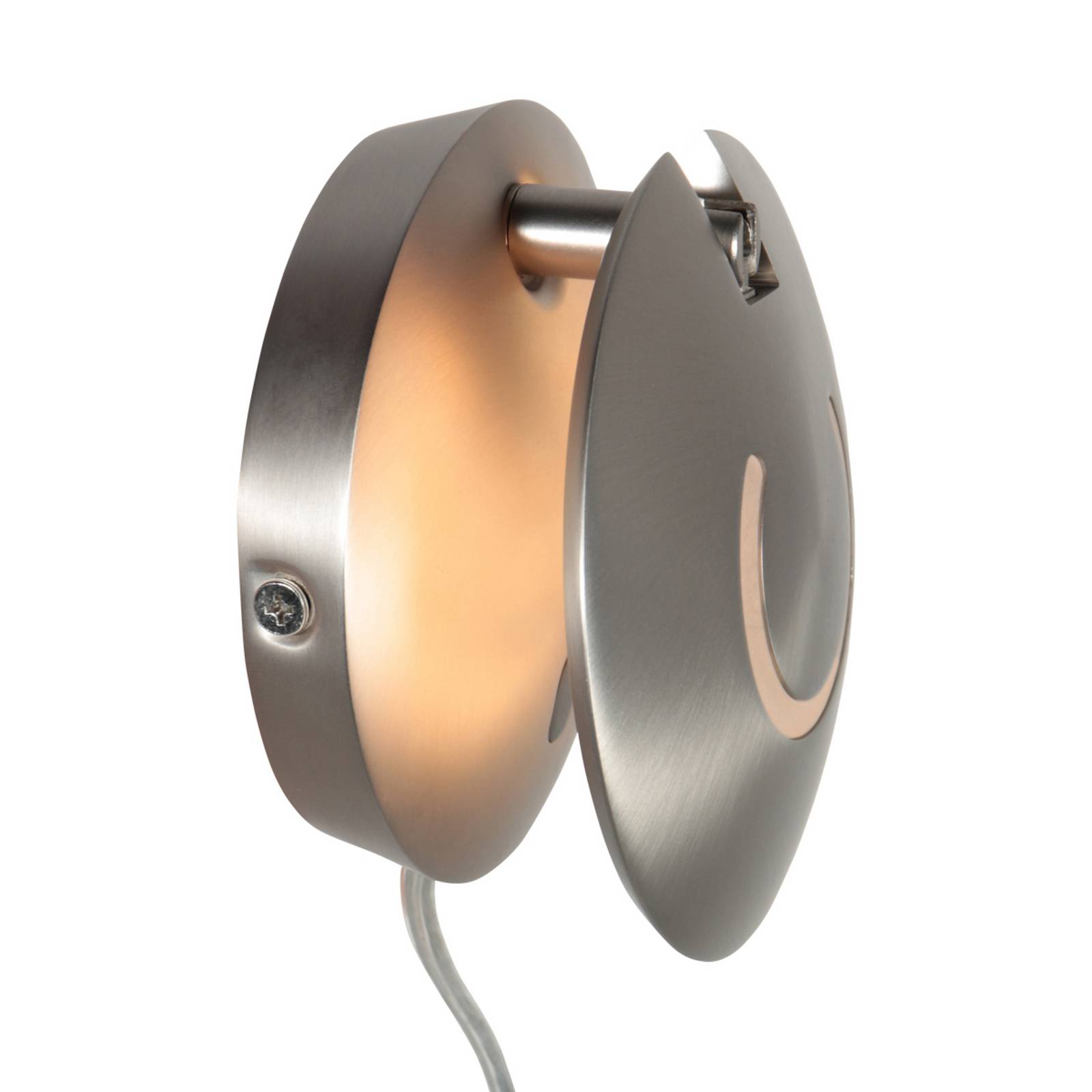 Kinkiet LED Zenith 2, kolor stalowy, CCT, metal, wtyczka