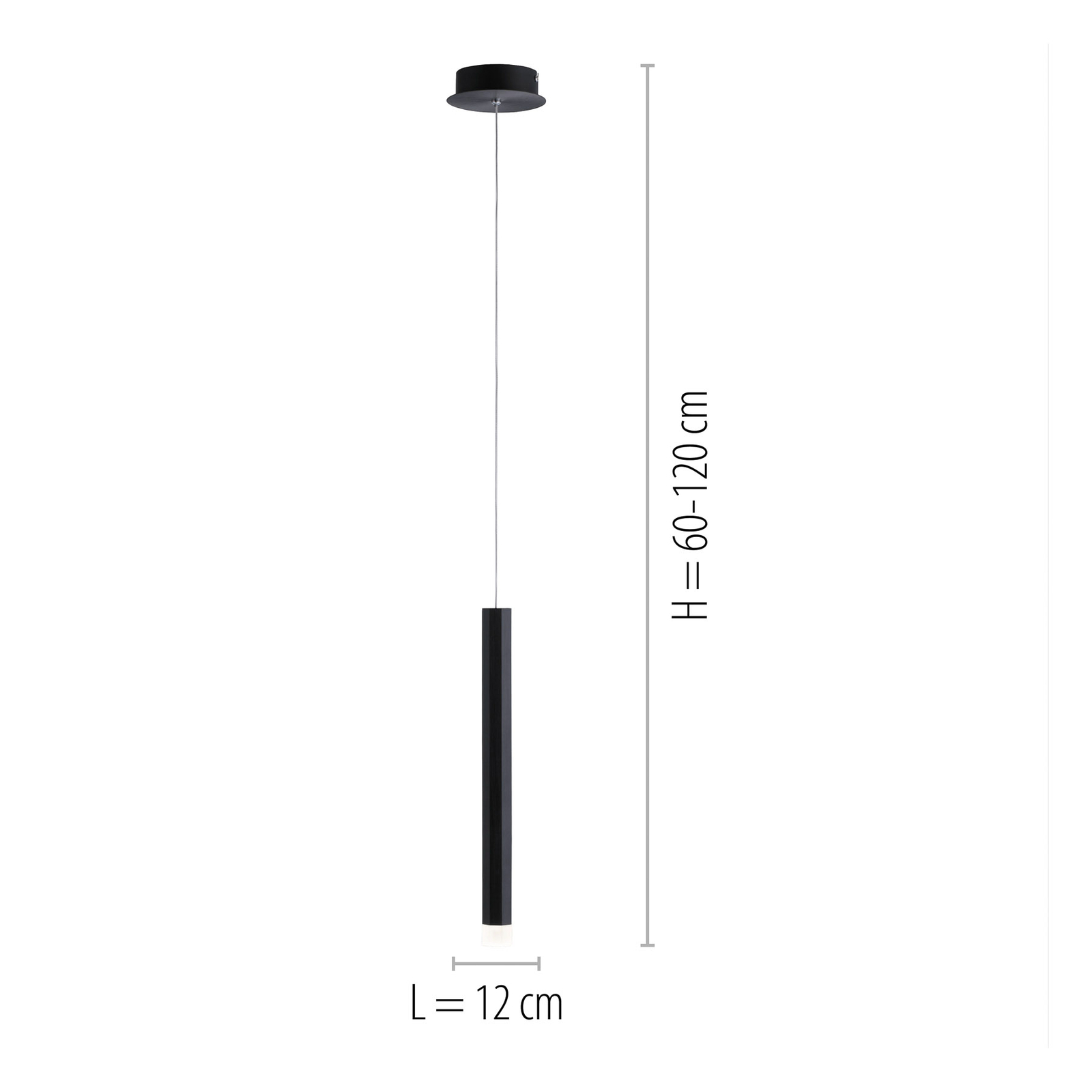 LED hanglamp Bruno, 1-lamp, zwart