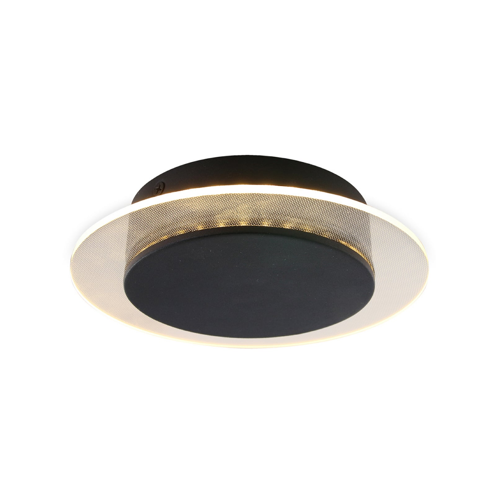 Aplique de pared LED Lido, negro, metal, 2700 K