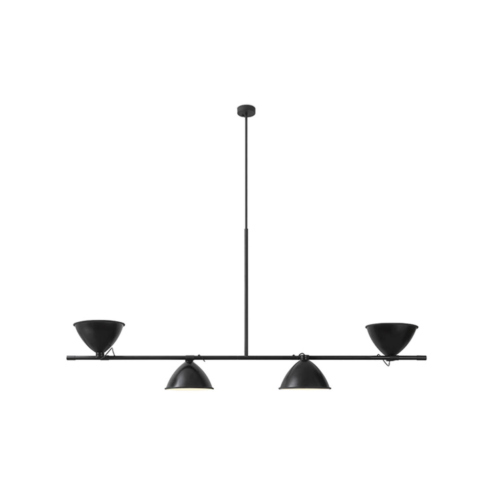 Nemo Suspension LBB01, noir, 4 lampes, aluminium