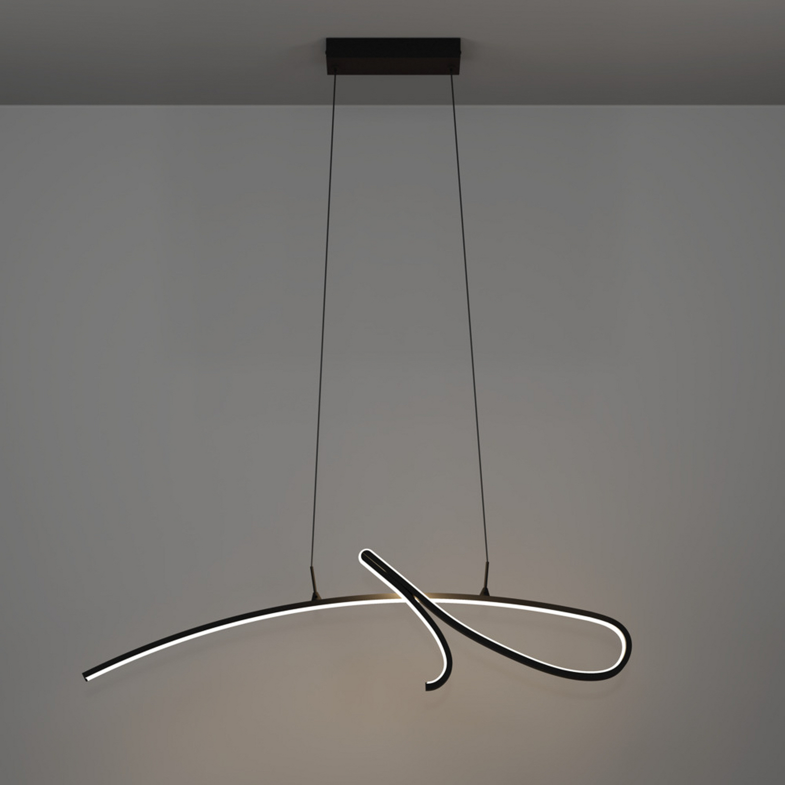 Suspension LED EGLO CARDONCITO, noire, longueur 96 cm, CCT