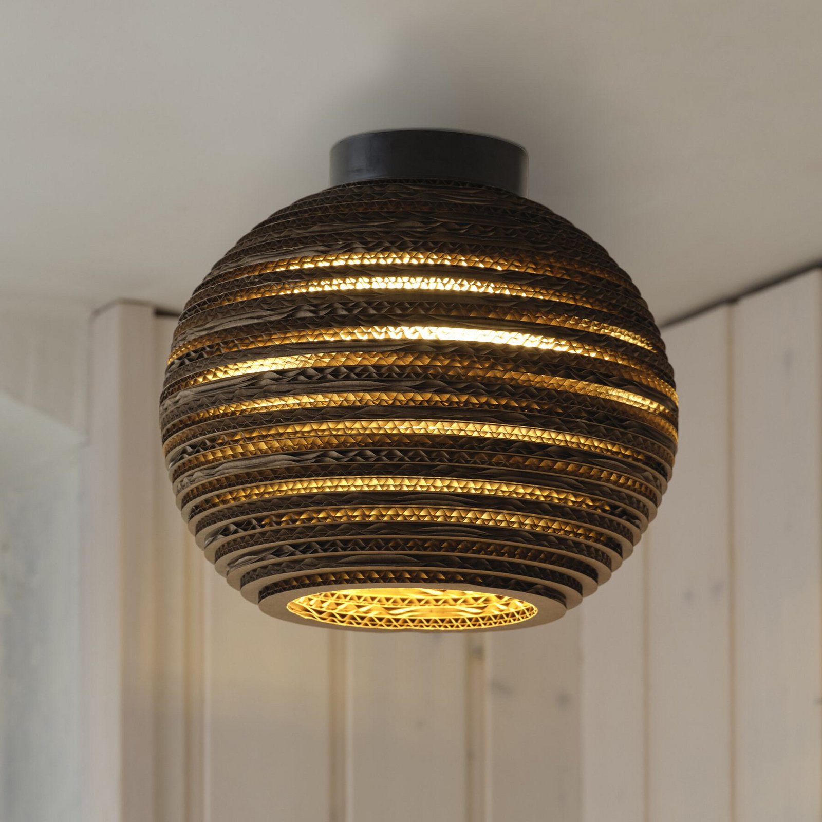 Lampa sufitowa OSRAM BALL, brązowa, Ø 26 cm, tektura falista, E27
