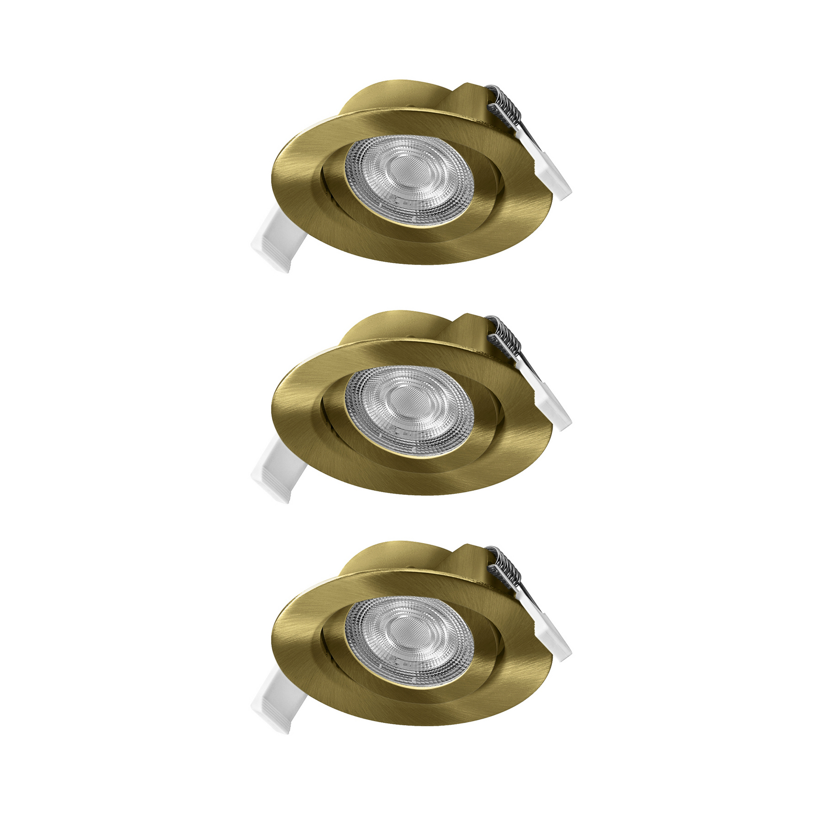 Σετ 3 ενσωματωμένων σποτ LED OSRAM, 2.700 K, 36°, ορείχαλκος, Ø 9 cm