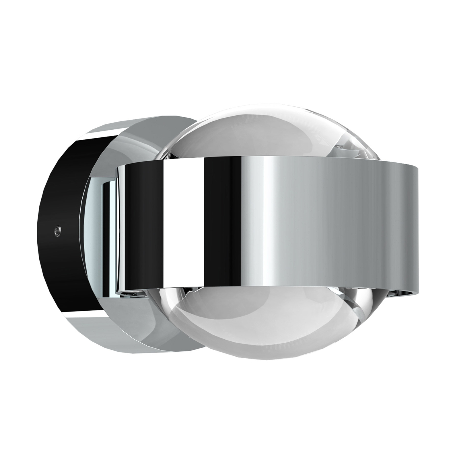 Puk Mini Wall LED 2x8W lenti trasparenti, cromo