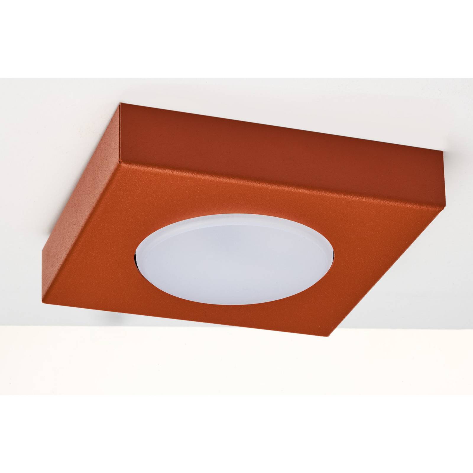 Lampa sufitowa Hero, czerwona, 12 x 12 cm, metal, GX53