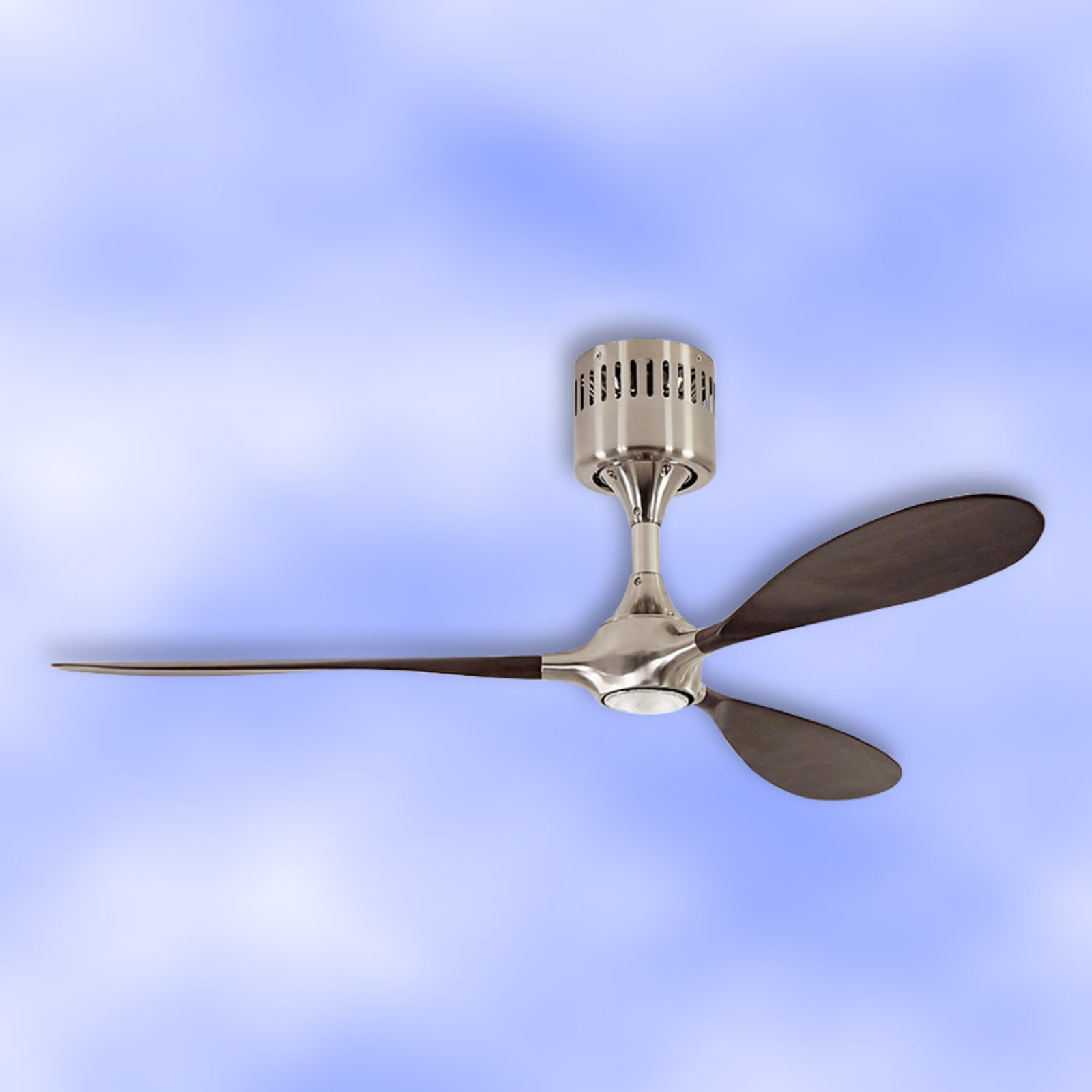 Helico Paddle LED ceiling fan, quiet, walnut Ø 132 cm