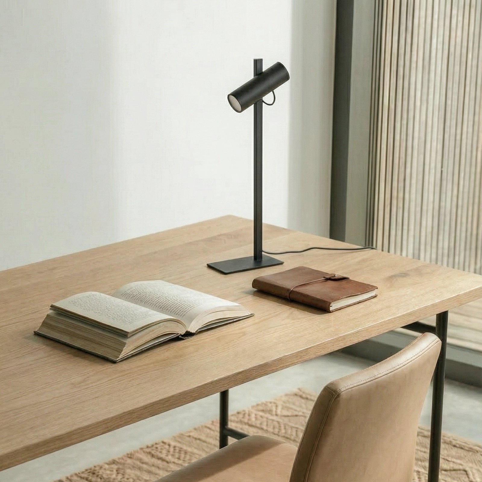 Lucande Lysias table lamp, black, metal, height 55cm